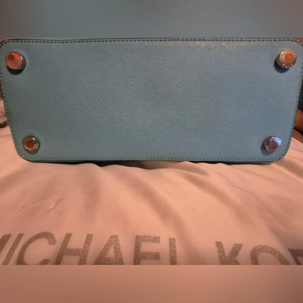 Michael Kors Cindy Large Dome Sachel/ Crossbody Turquoise Women's Bag - Picture 12 of 13